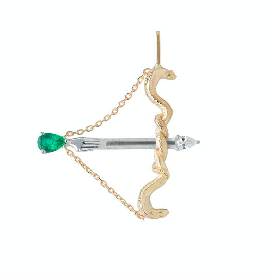 Emerald and Diamond Sagittarius Pendant