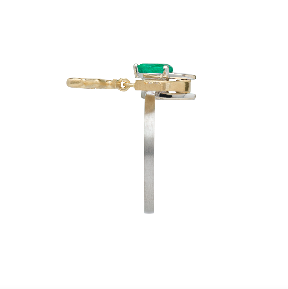 Emerald and Diamond Libra Ring