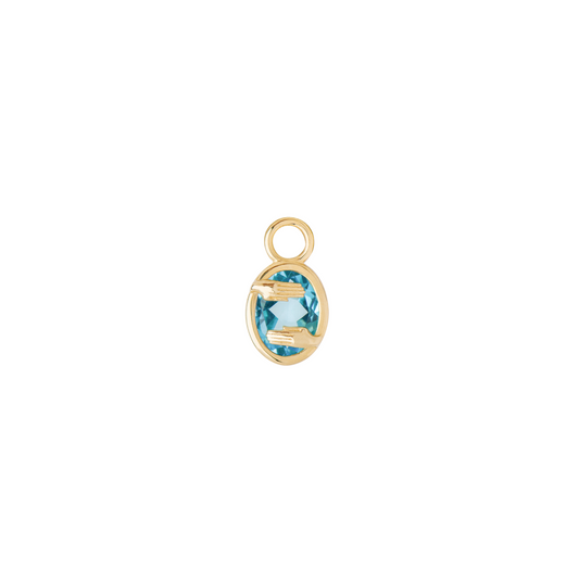 Gemini Capsule Pendant with Blue Topaz