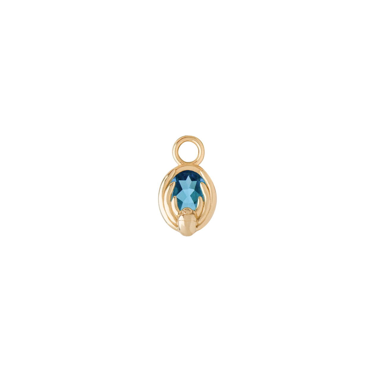 Cancer Capsule Pendant with Blue Topaz
