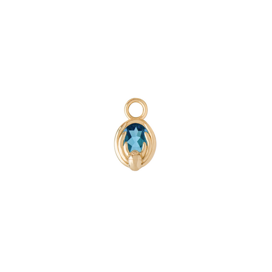 Cancer Capsule Pendant with Blue Topaz