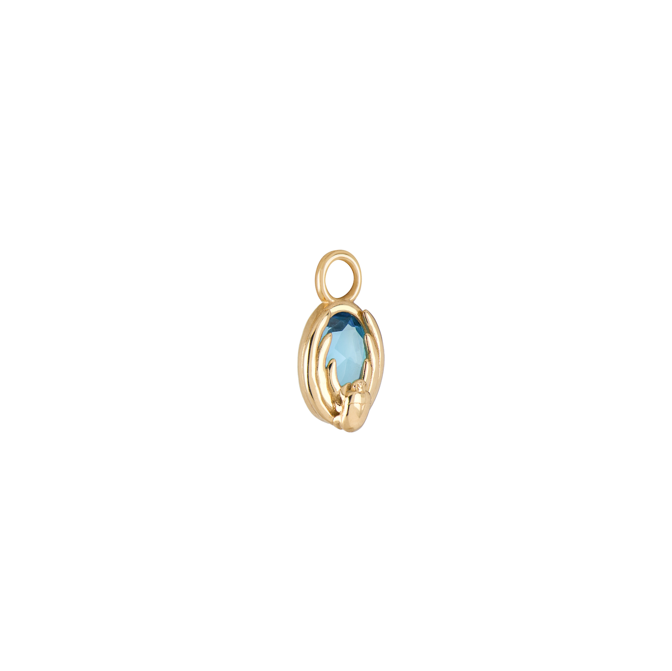 Cancer Capsule Pendant with Blue Topaz