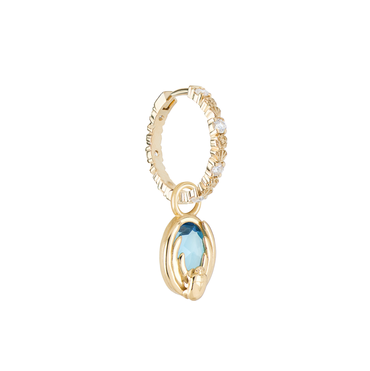 Cancer Capsule Pendant with Blue Topaz