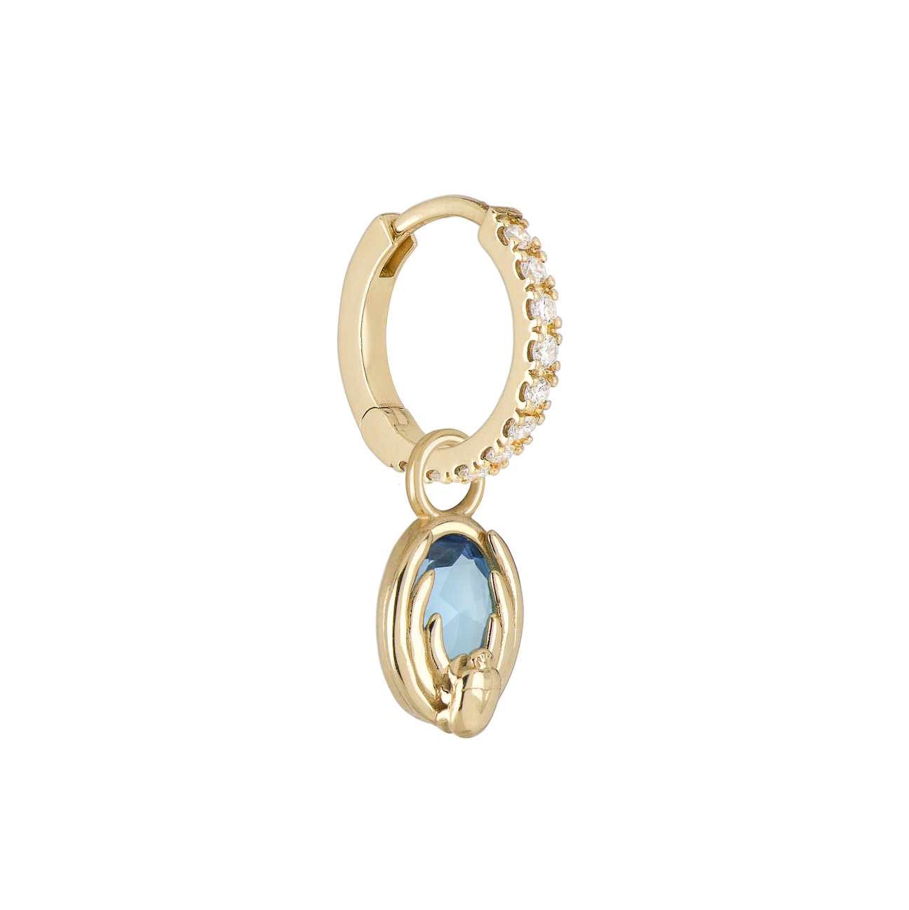 Cancer Capsule Pendant with Blue Topaz