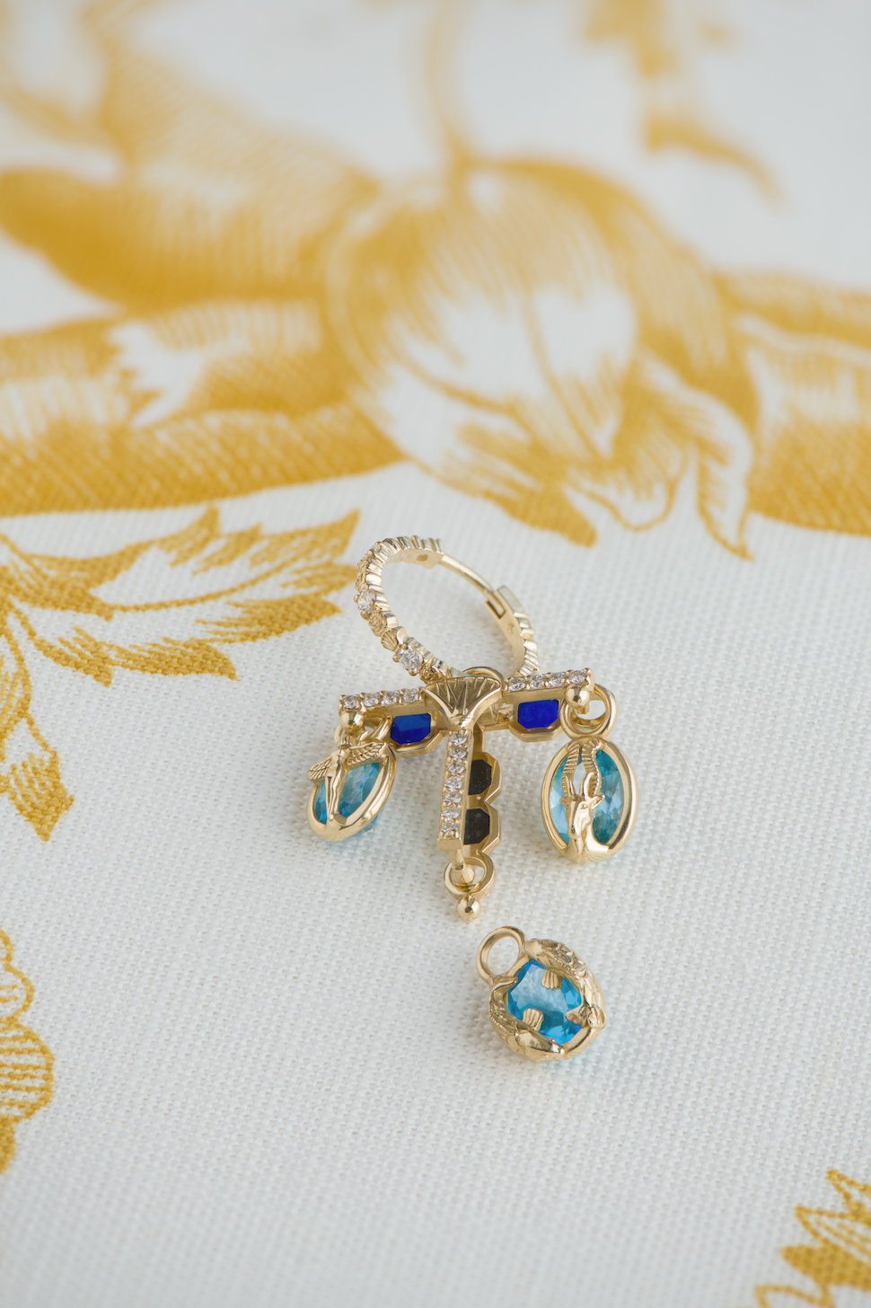 Virgo Capsule Pendant with Blue Topaz
