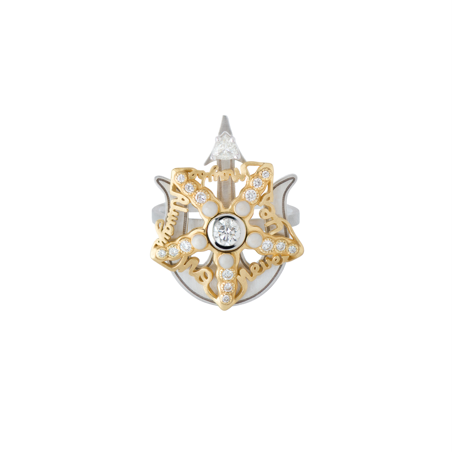 Spinning Diamond Starfish Ring