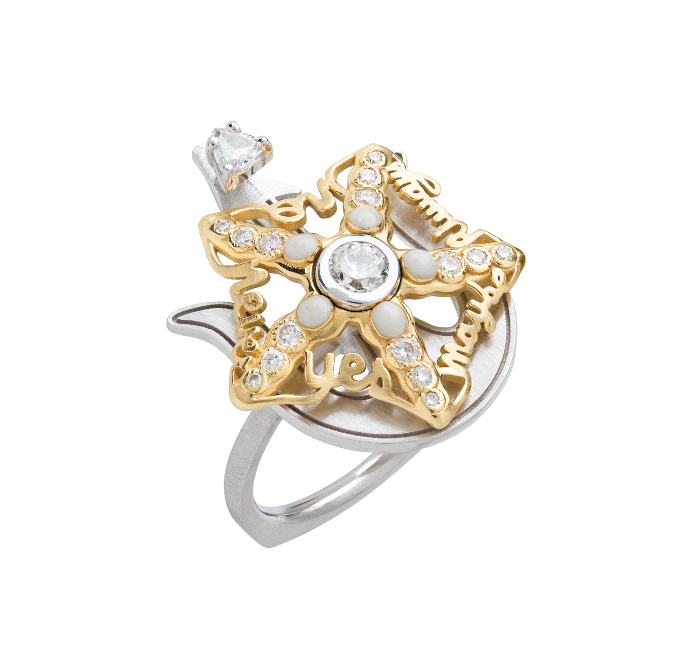 Spinning Diamond Starfish Ring