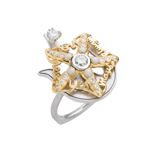 Spinning Diamond Starfish Ring
