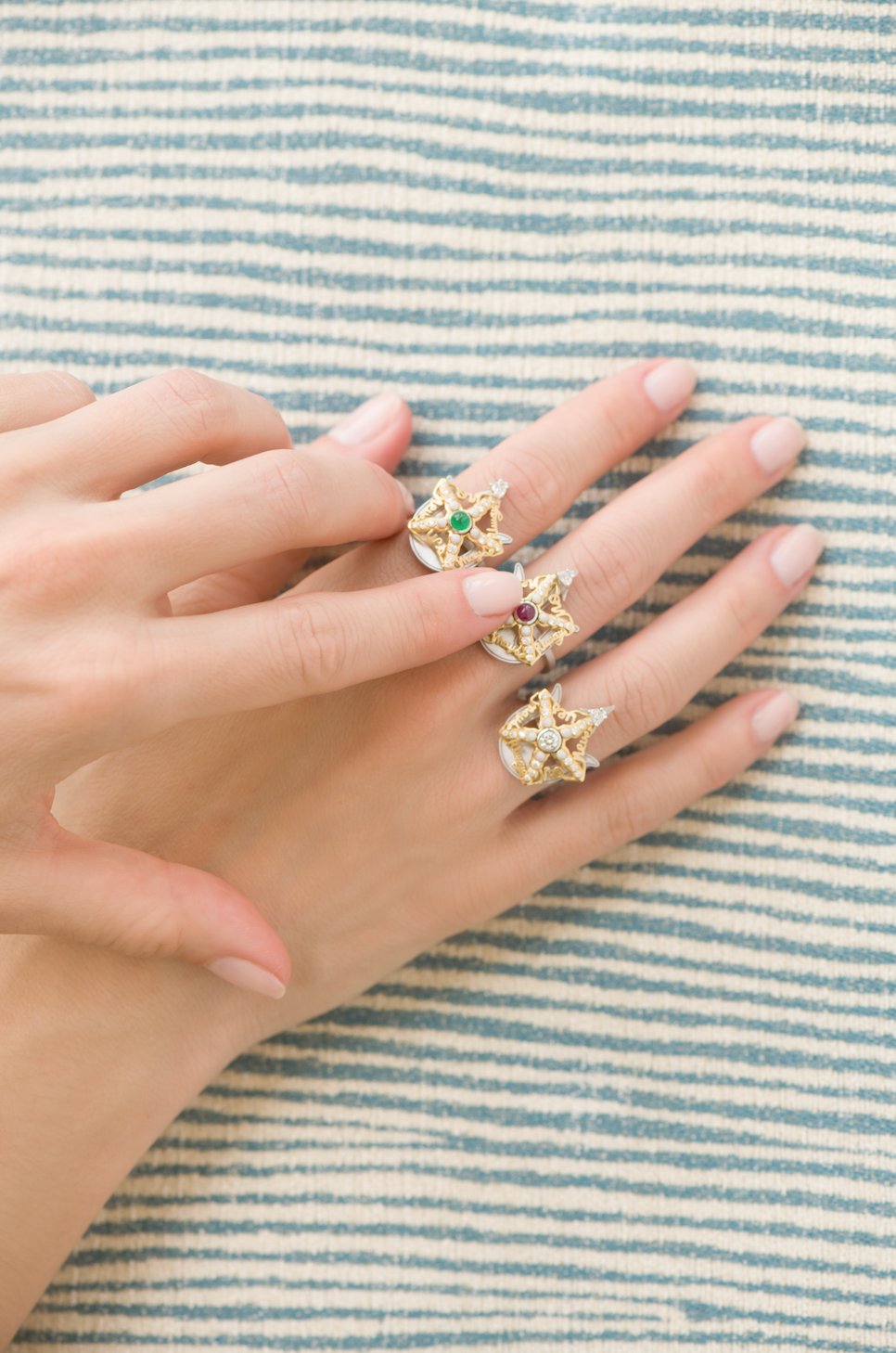 Spinning Diamond Starfish Ring