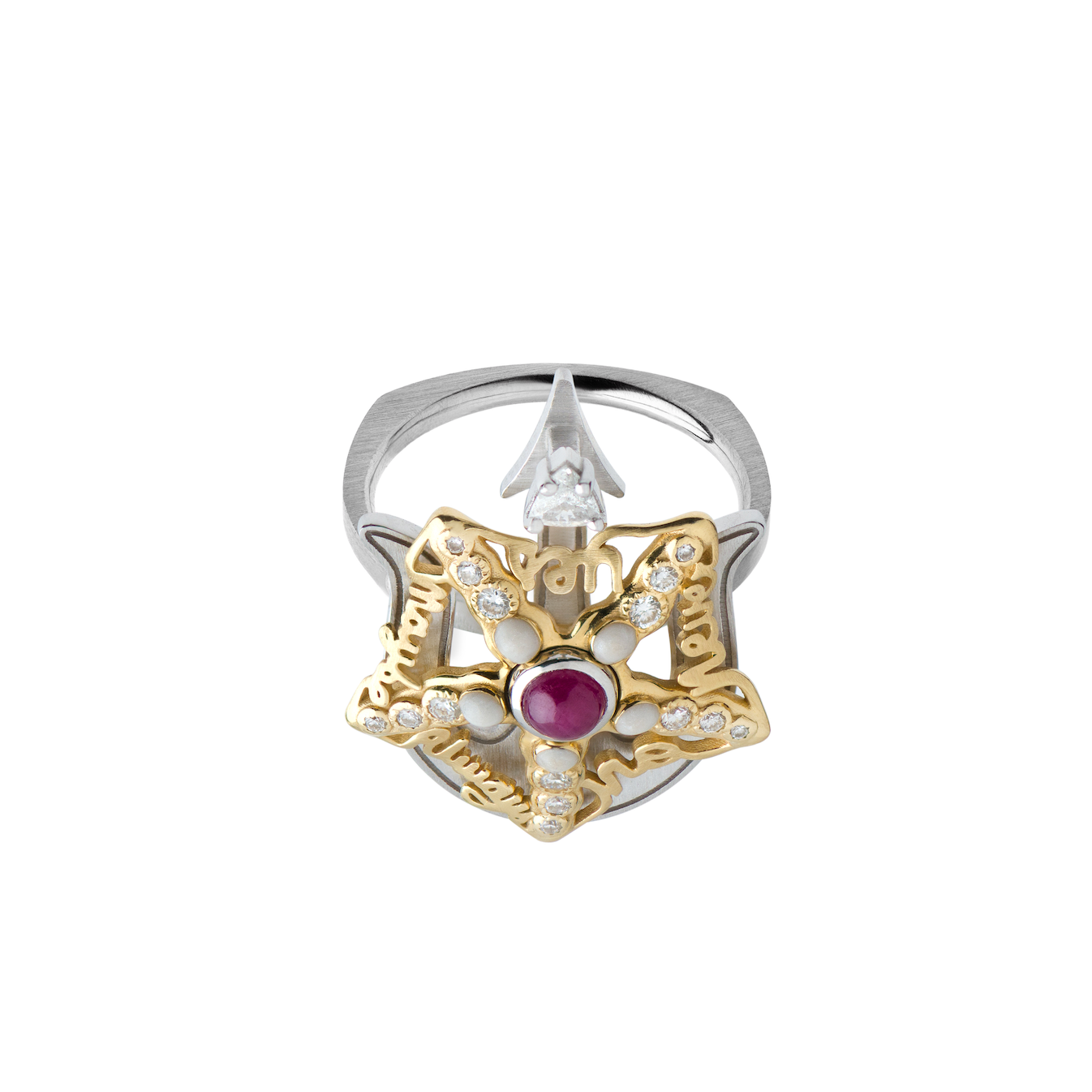 Spinning Ruby Starfish Ring