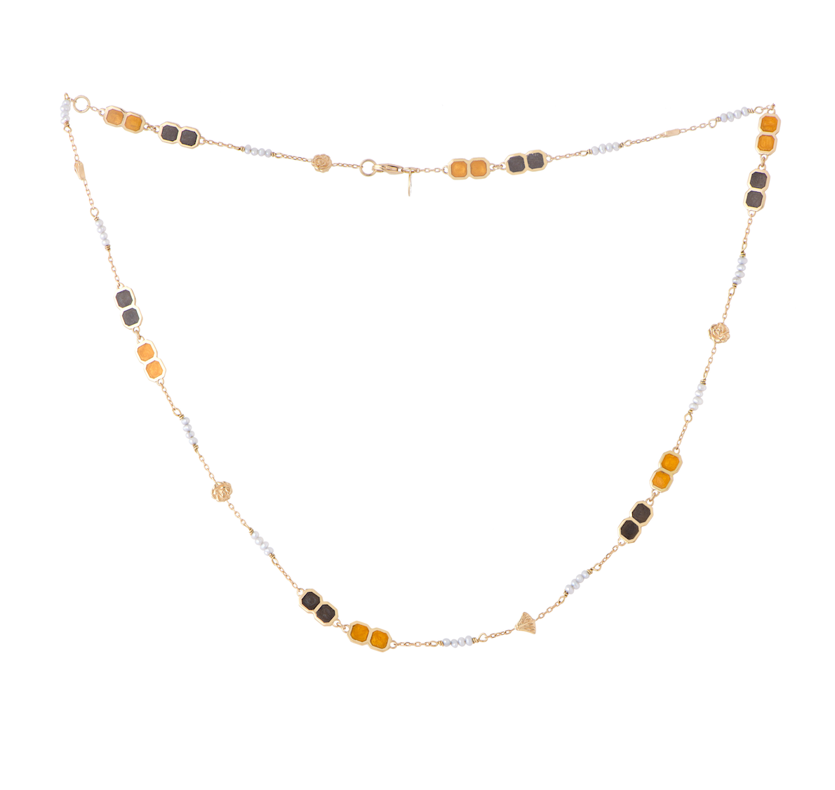 Gold Sautoir Chain with Akoya Baroque Pearls