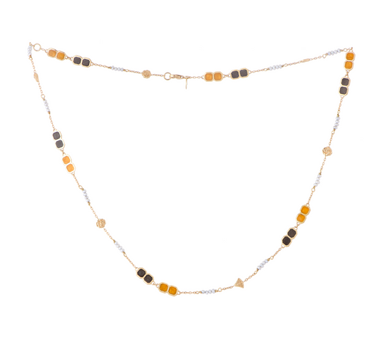 Gold Sautoir Chain with Akoya Baroque Pearls