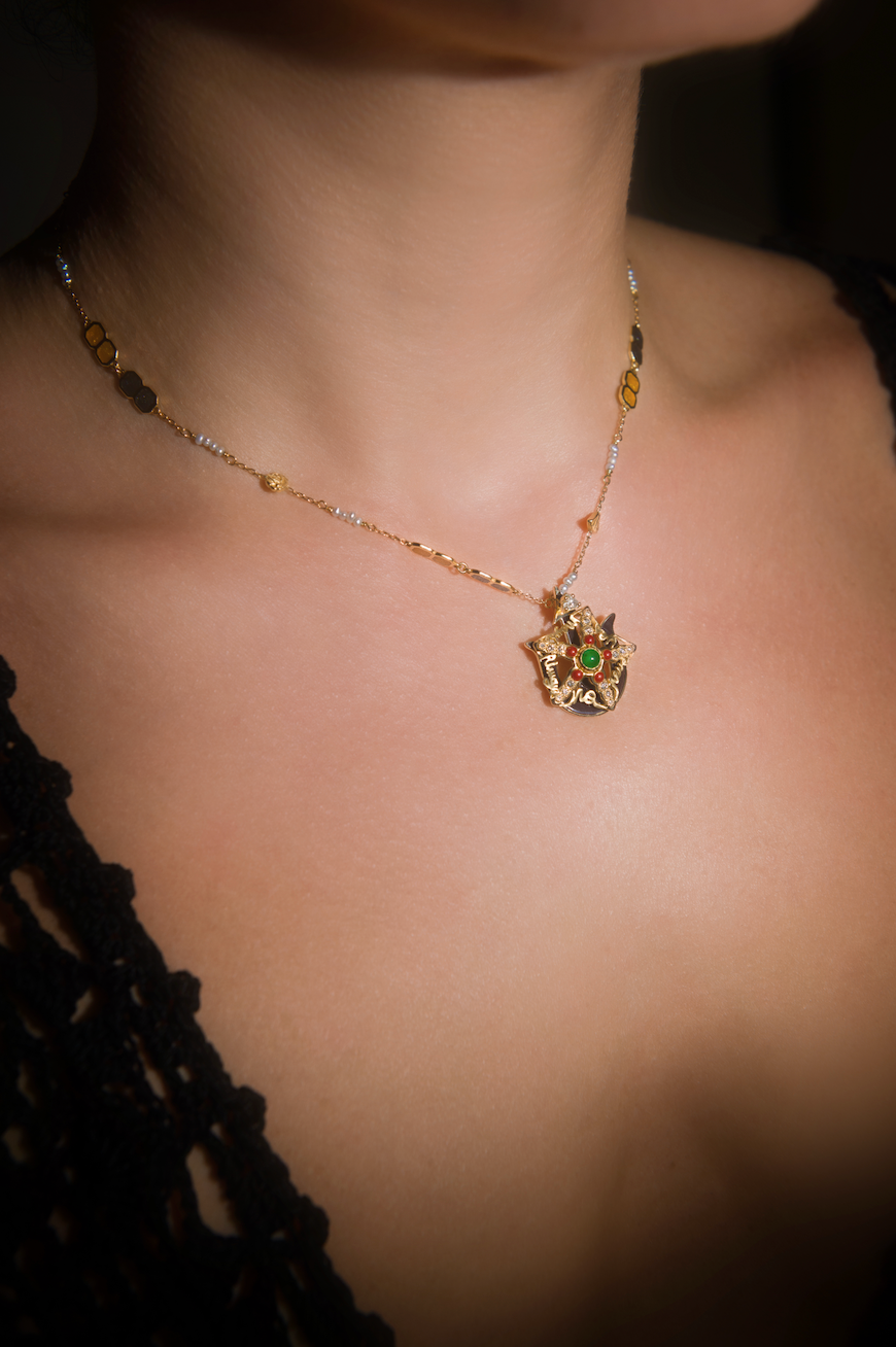 Gold Sautoir Chain with Akoya Baroque Pearls