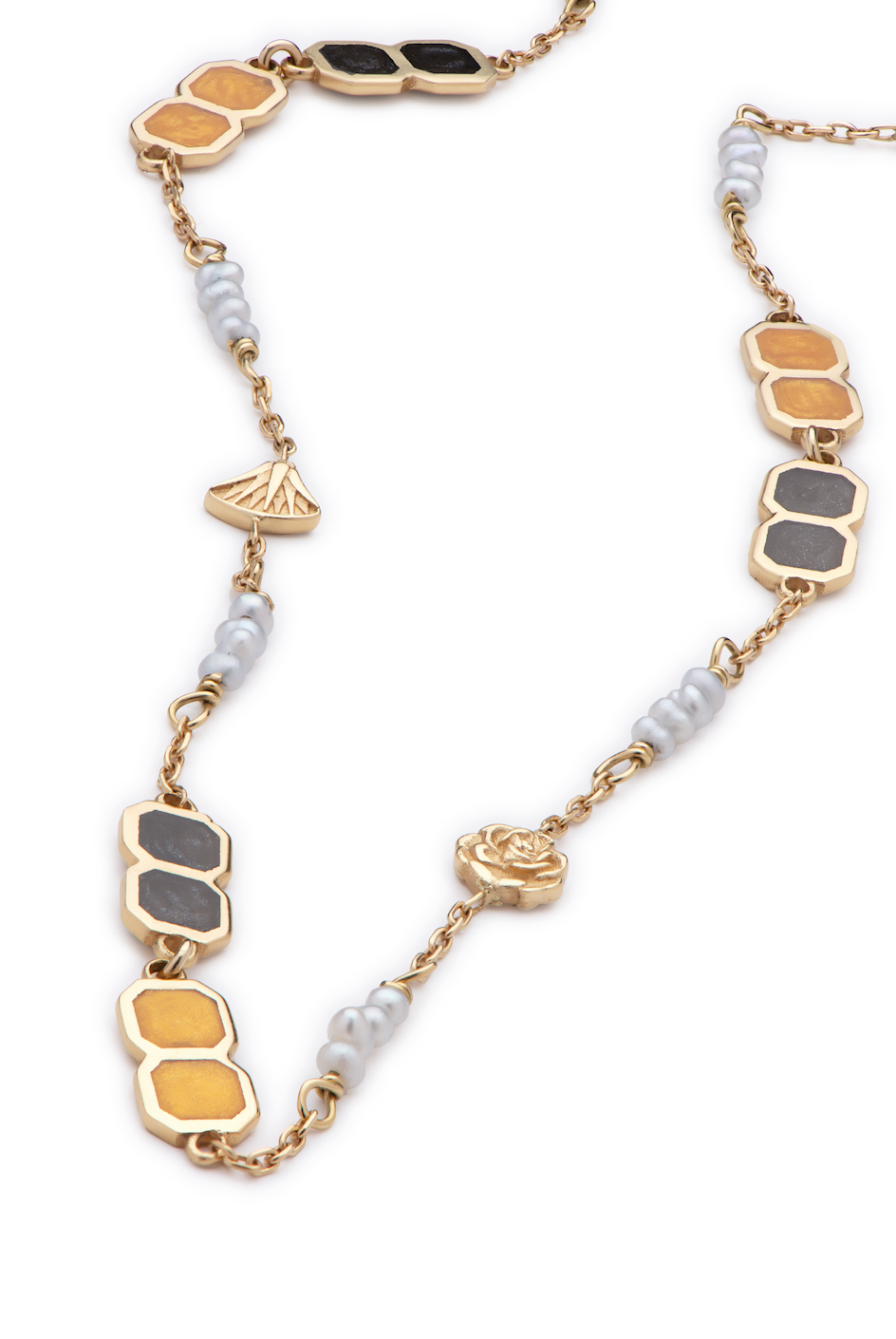 Gold Sautoir Chain with Akoya Baroque Pearls