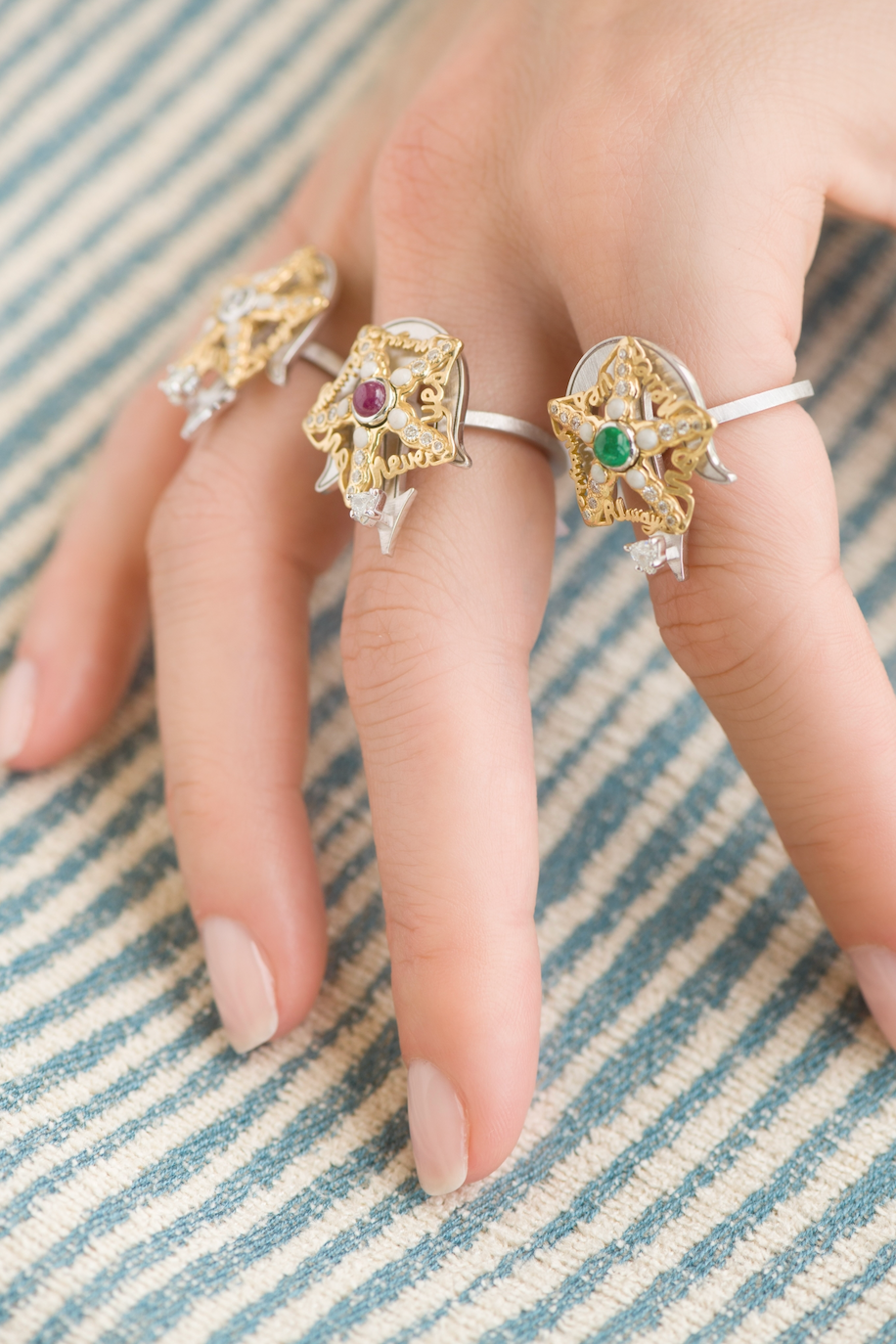 Spinning Ruby Starfish Ring