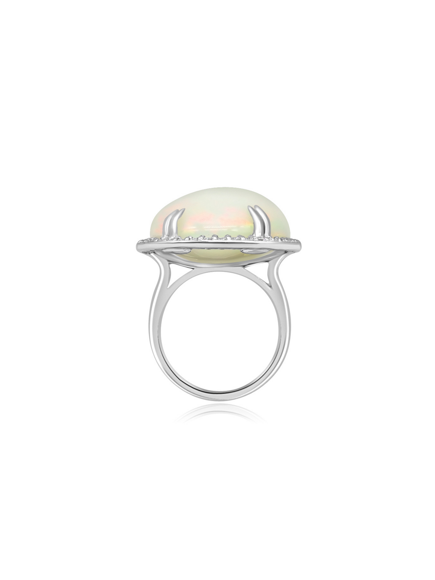 White Opal Diamond Ring
