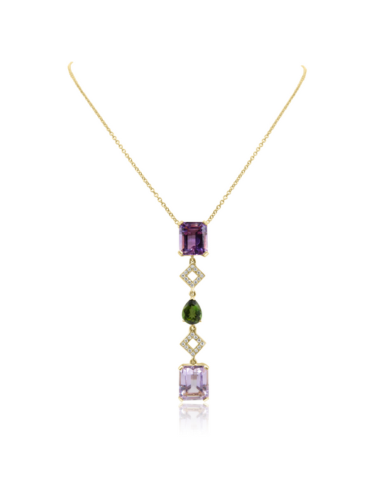 Amethyst Diamond Necklace