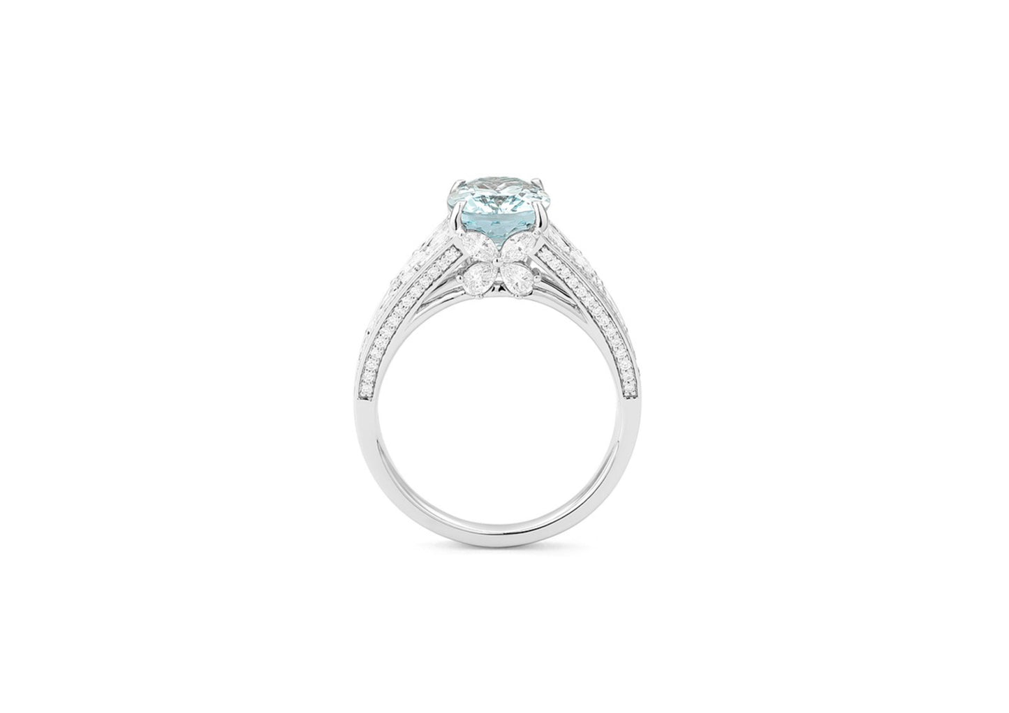 Aquamarine and Diamond Ring