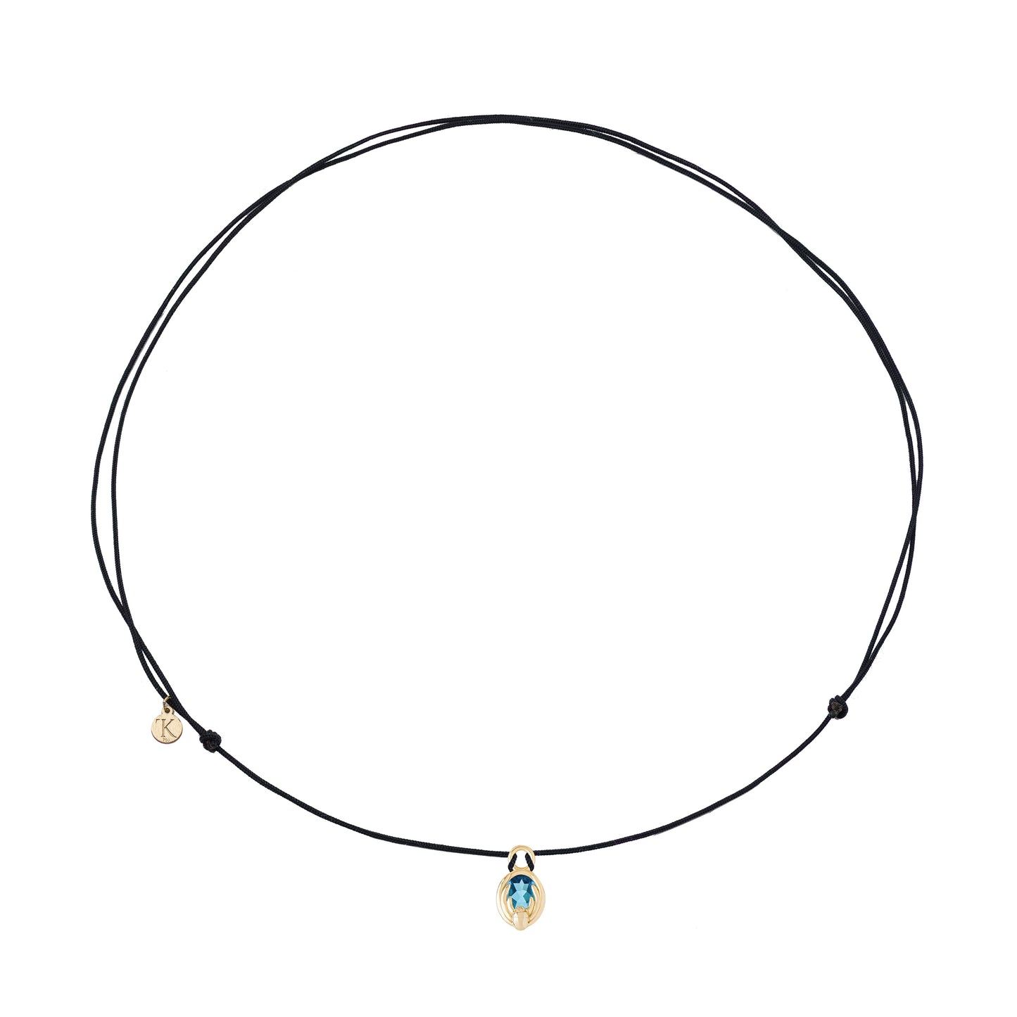 Cancer Capsule Pendant with Blue Topaz