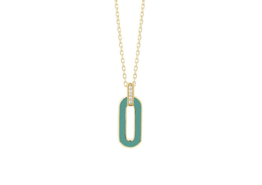 Diamond and Enamel Pendant