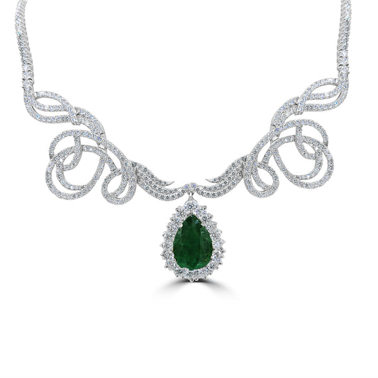Beautiful Emerald and Diamond Necklace