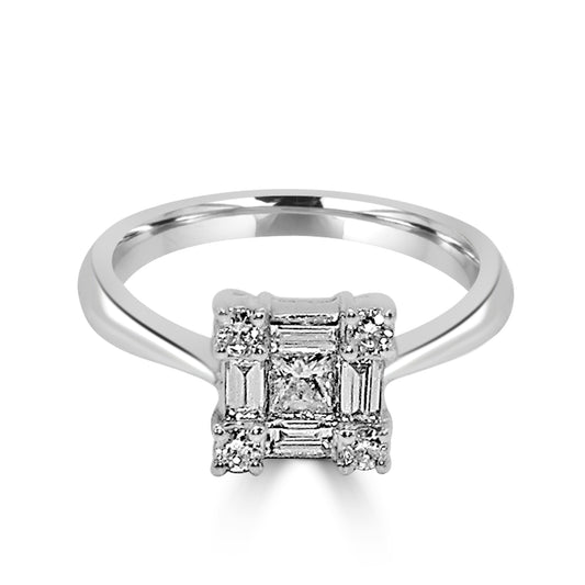 Gold and Diamond Engagement Ring