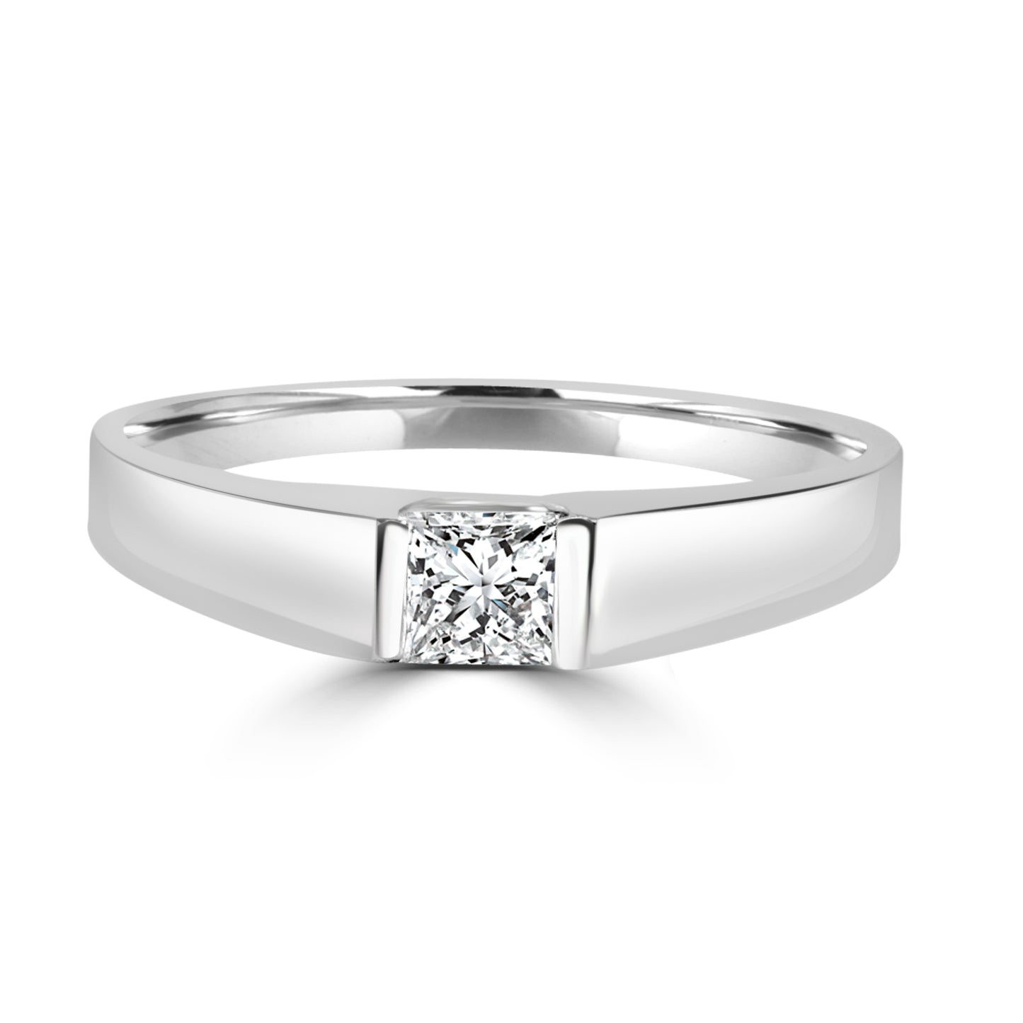 Gold Ring with Princess Cut Diamond