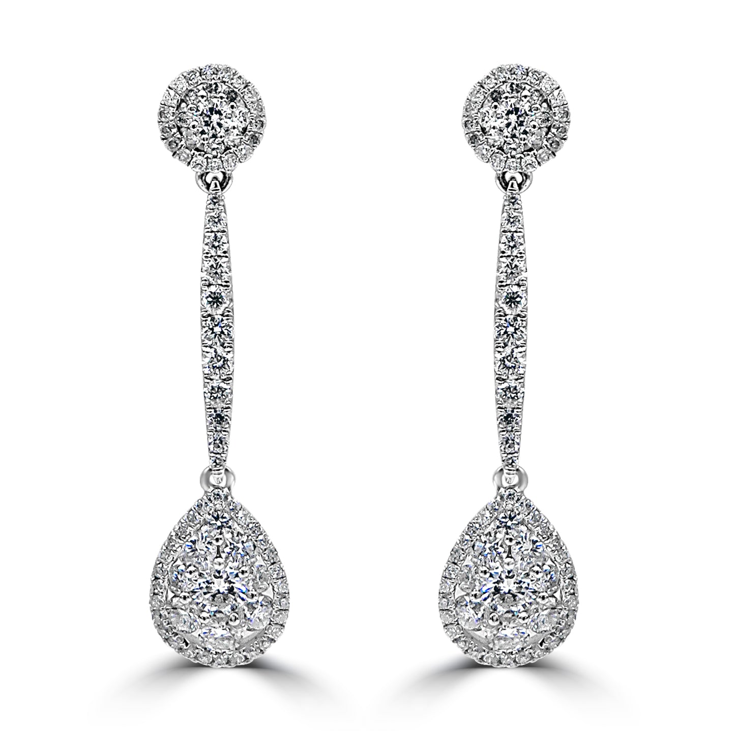 Long Diamond Drop Earrings