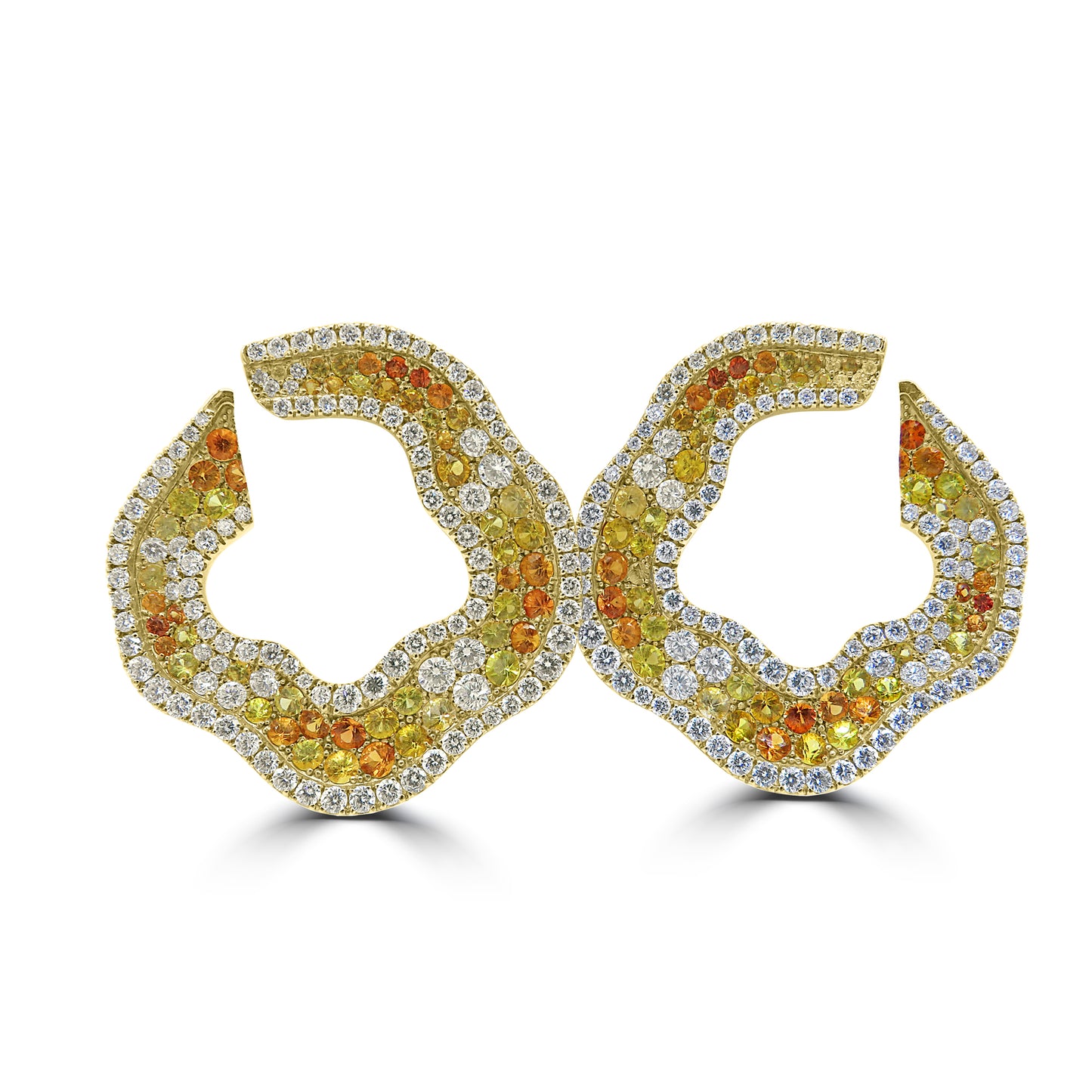 Yellow Sapphire and Diamond Earrings