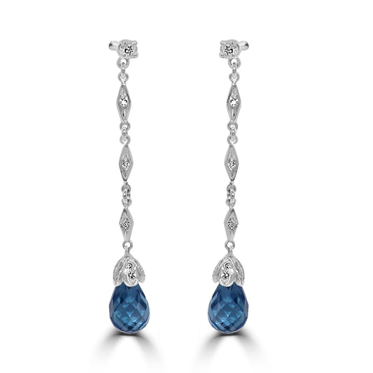 Long Aquamarine Earrings