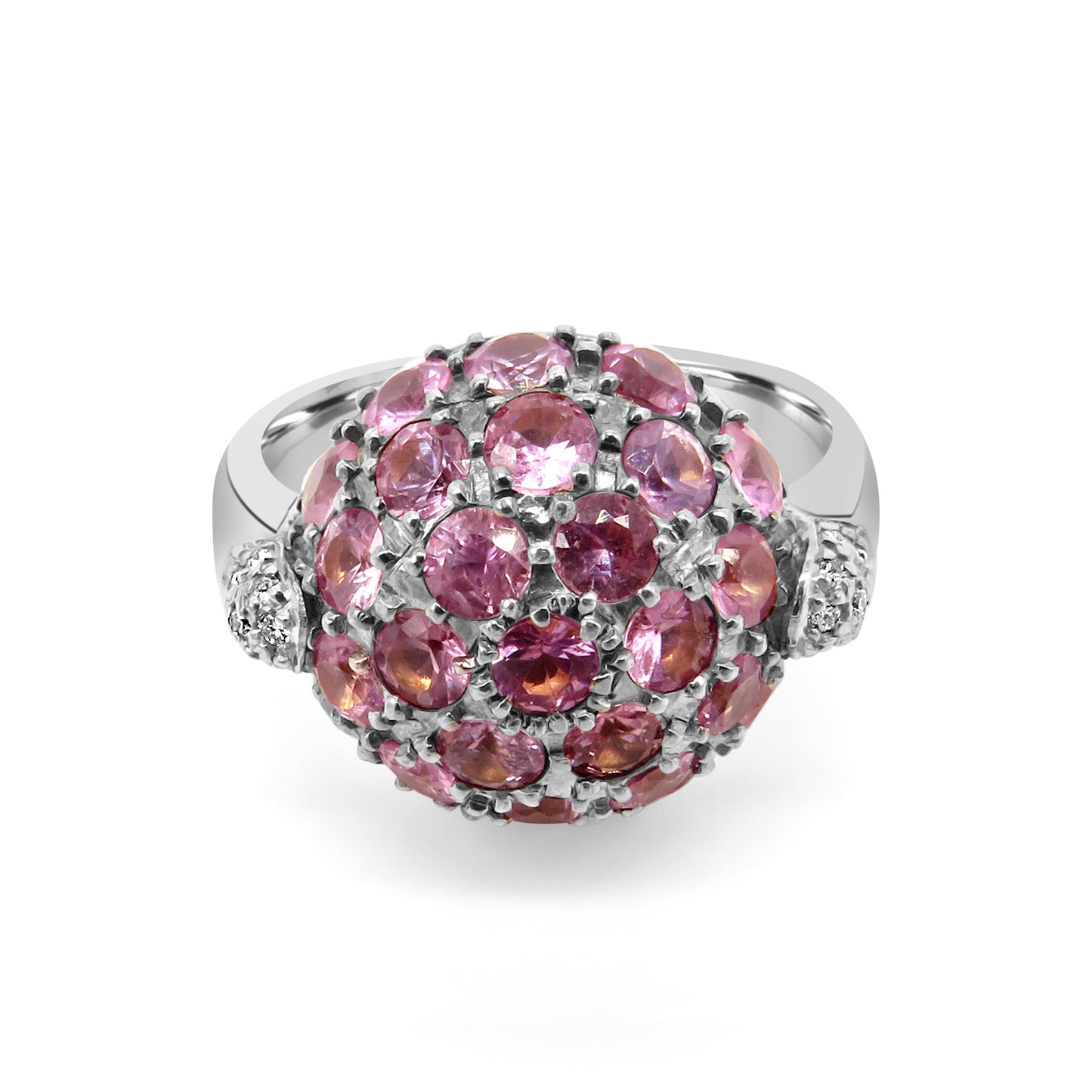 Pink Sapphire and Diamond Ring