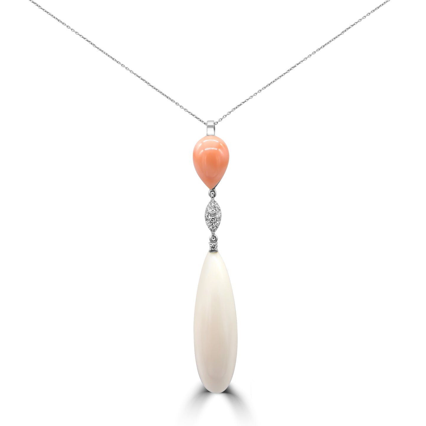 Coral and Diamond Necklace