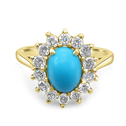 Yellow Gold Turquoise Ring