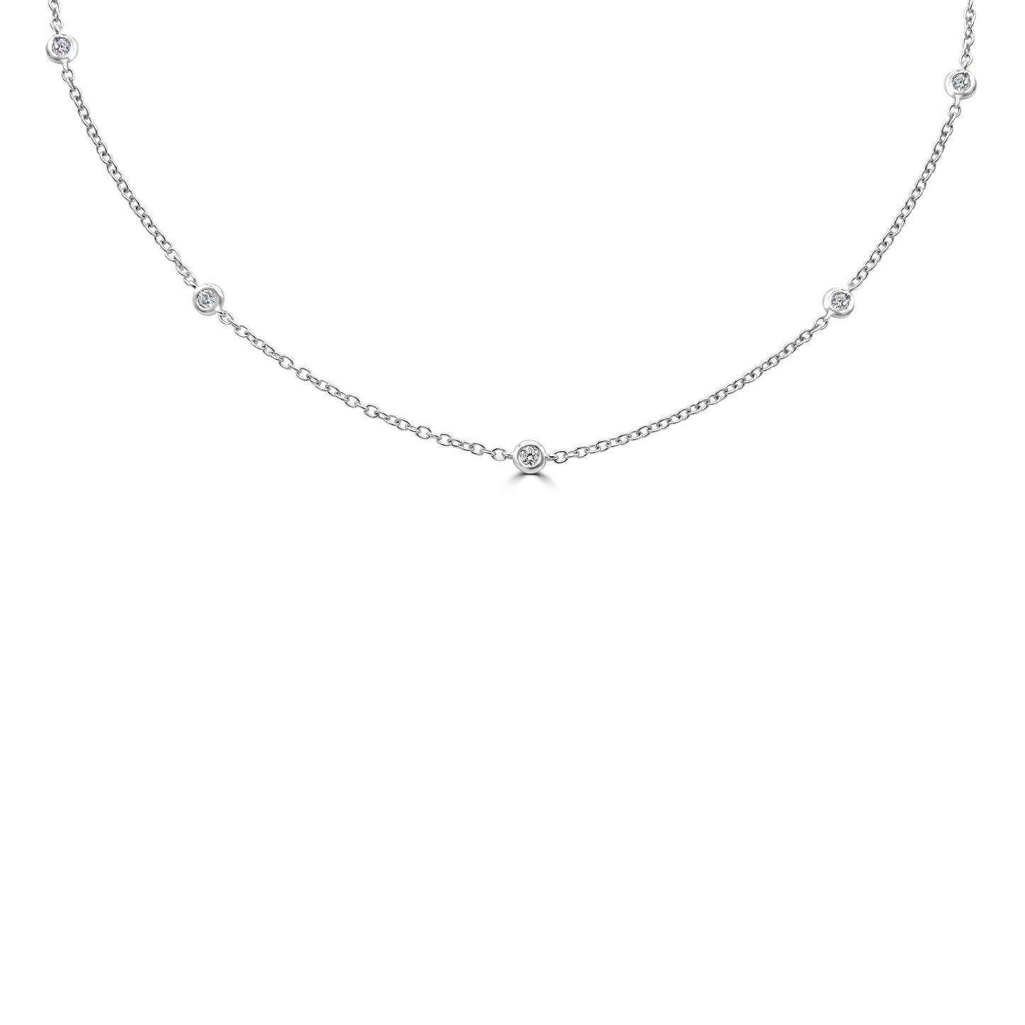 Gold Necklace with Small Diamonds