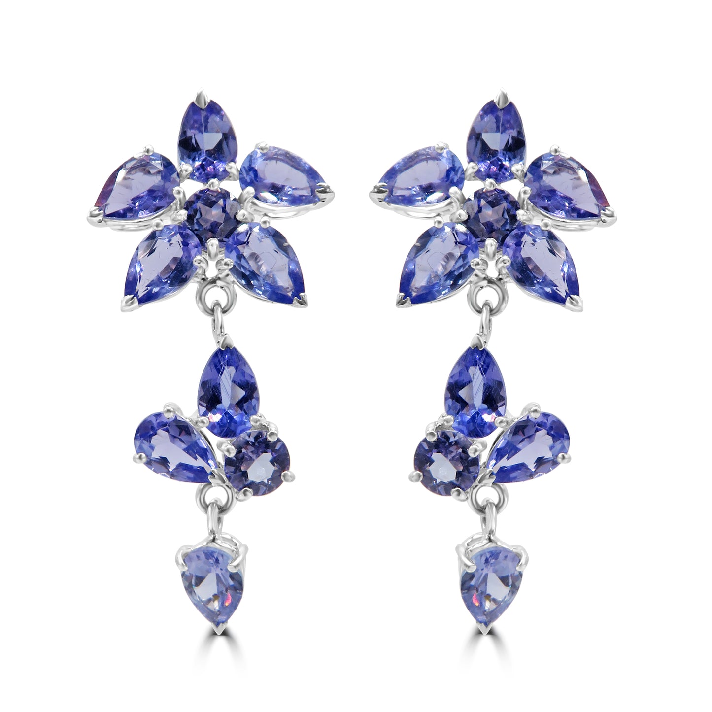 Gold Tanzanite and Diamond Earrings