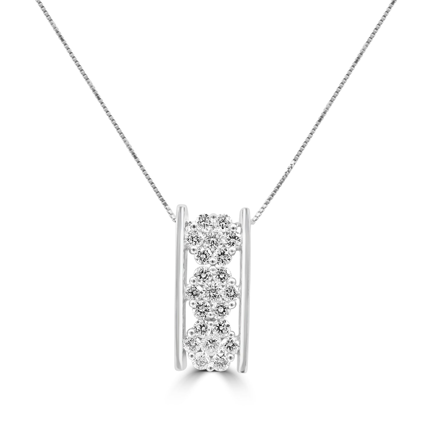 White Gold Diamond Cluster Pendant