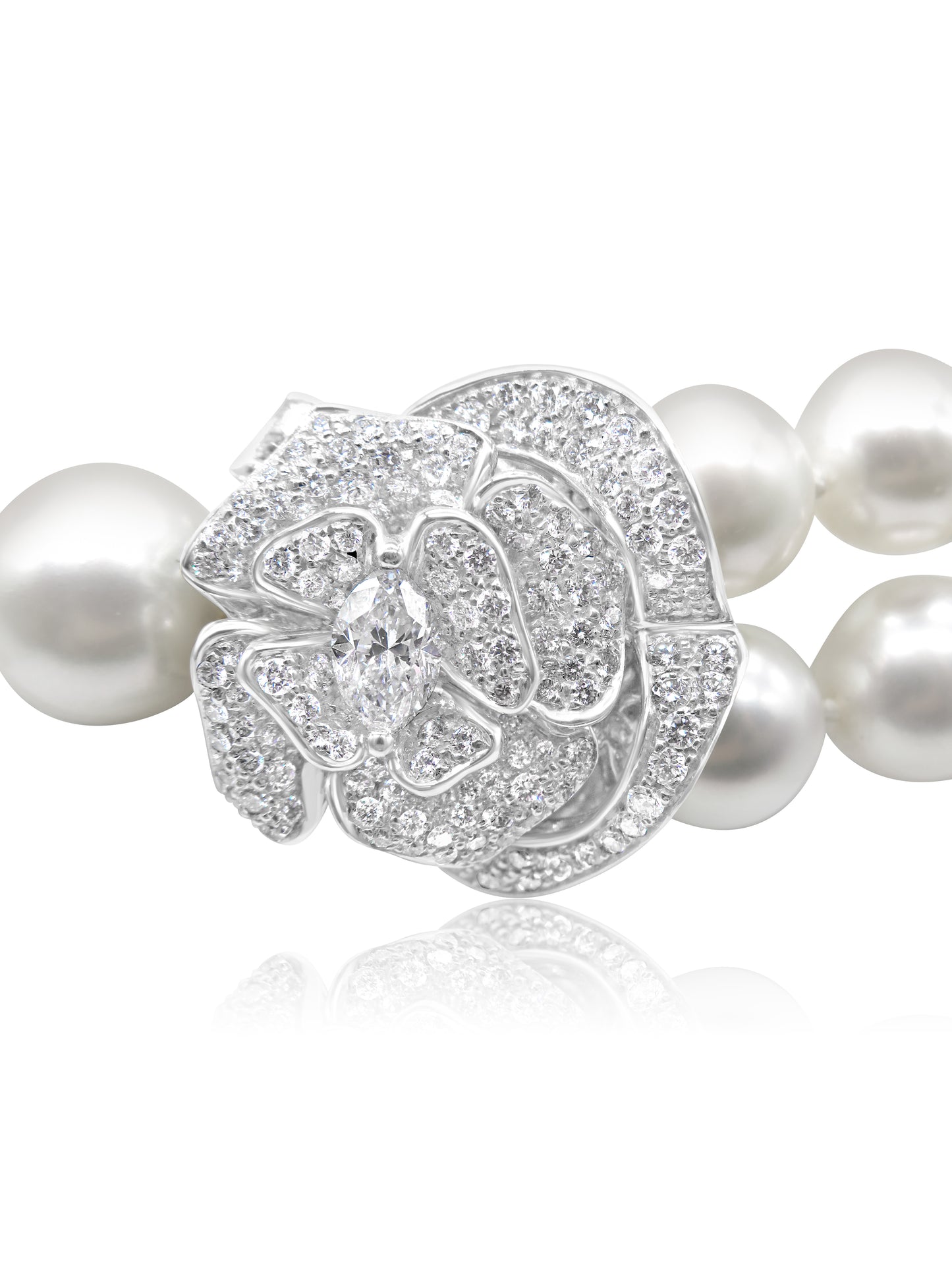 Pearl & Diamond Floral Necklace