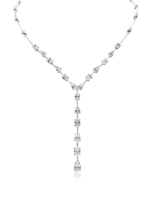 Pear & Oval Cut Diamond Y-Necklace