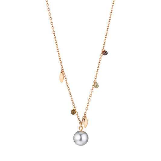 Pearl and Diamond Briolettes Necklace