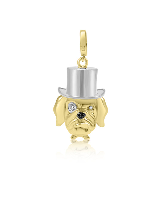 Bulldog with Top Hat Charm