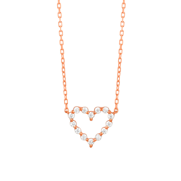 Rose Gold and Diamond Heart Pendant