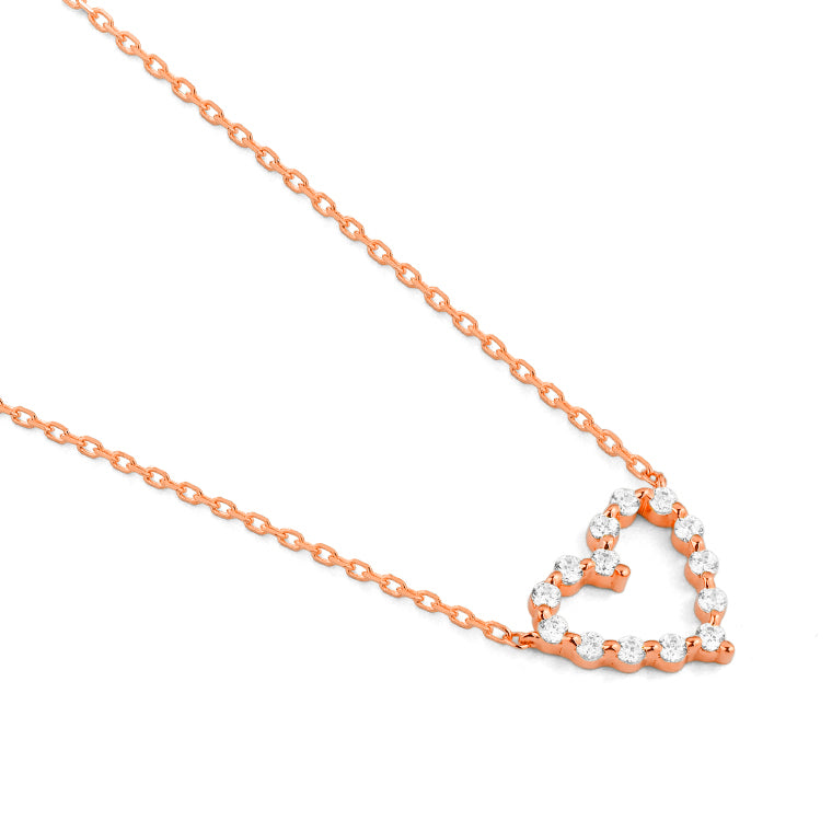 Rose Gold and Diamond Heart Pendant