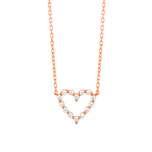 Rose Gold and Diamond Heart Pendant