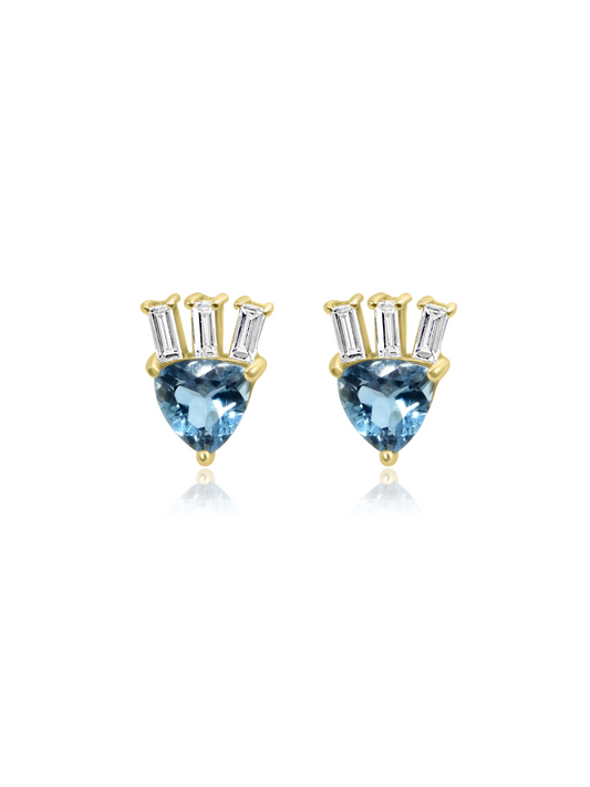 Aquamarine & Diamond Earrings