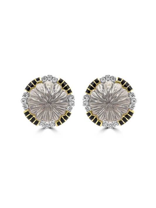 Enamel & Diamond Earrings