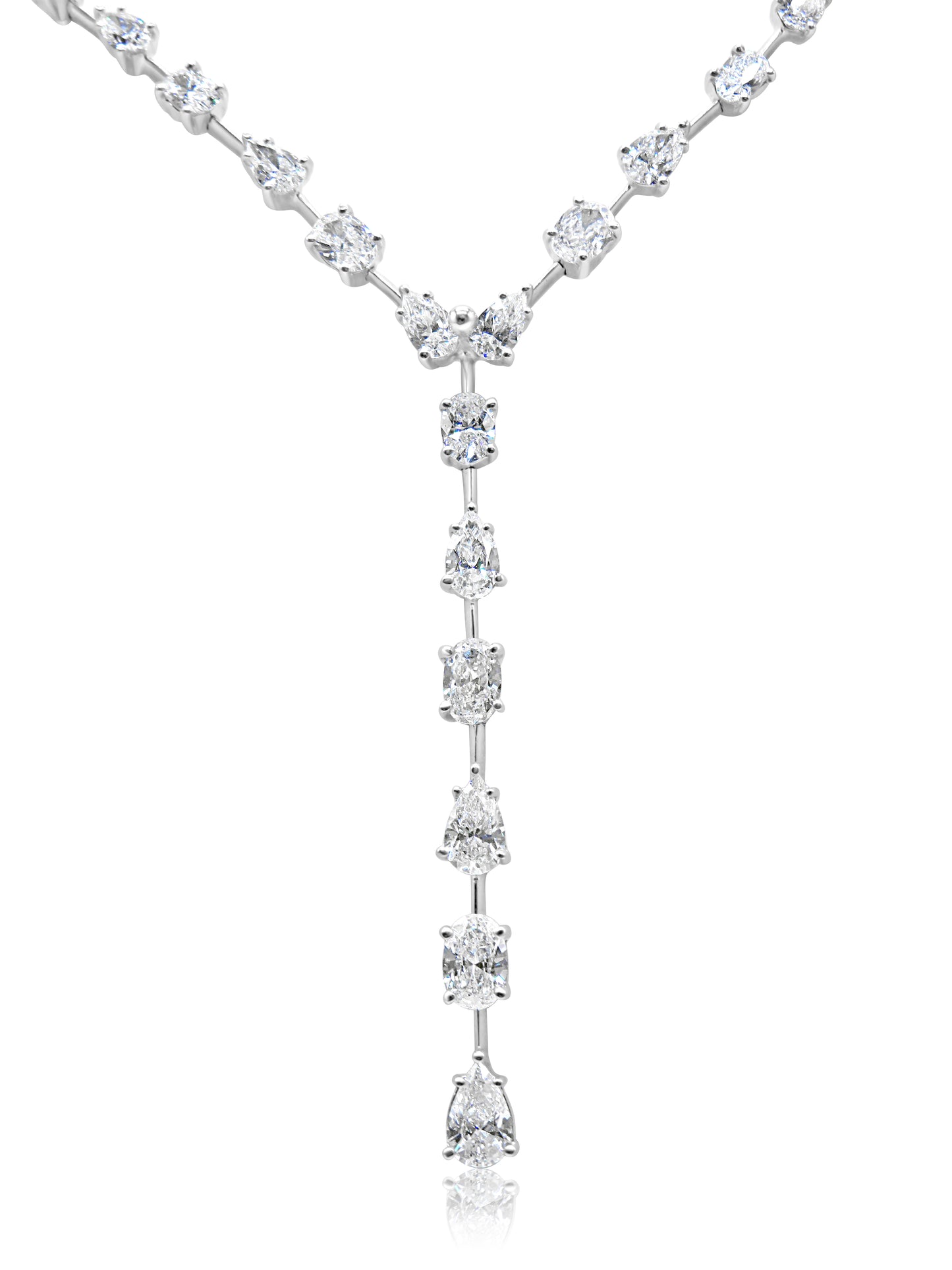 Pear & Oval Cut Diamond Y-Necklace