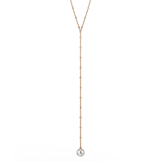 Rose Gold Long Pearl Necklace