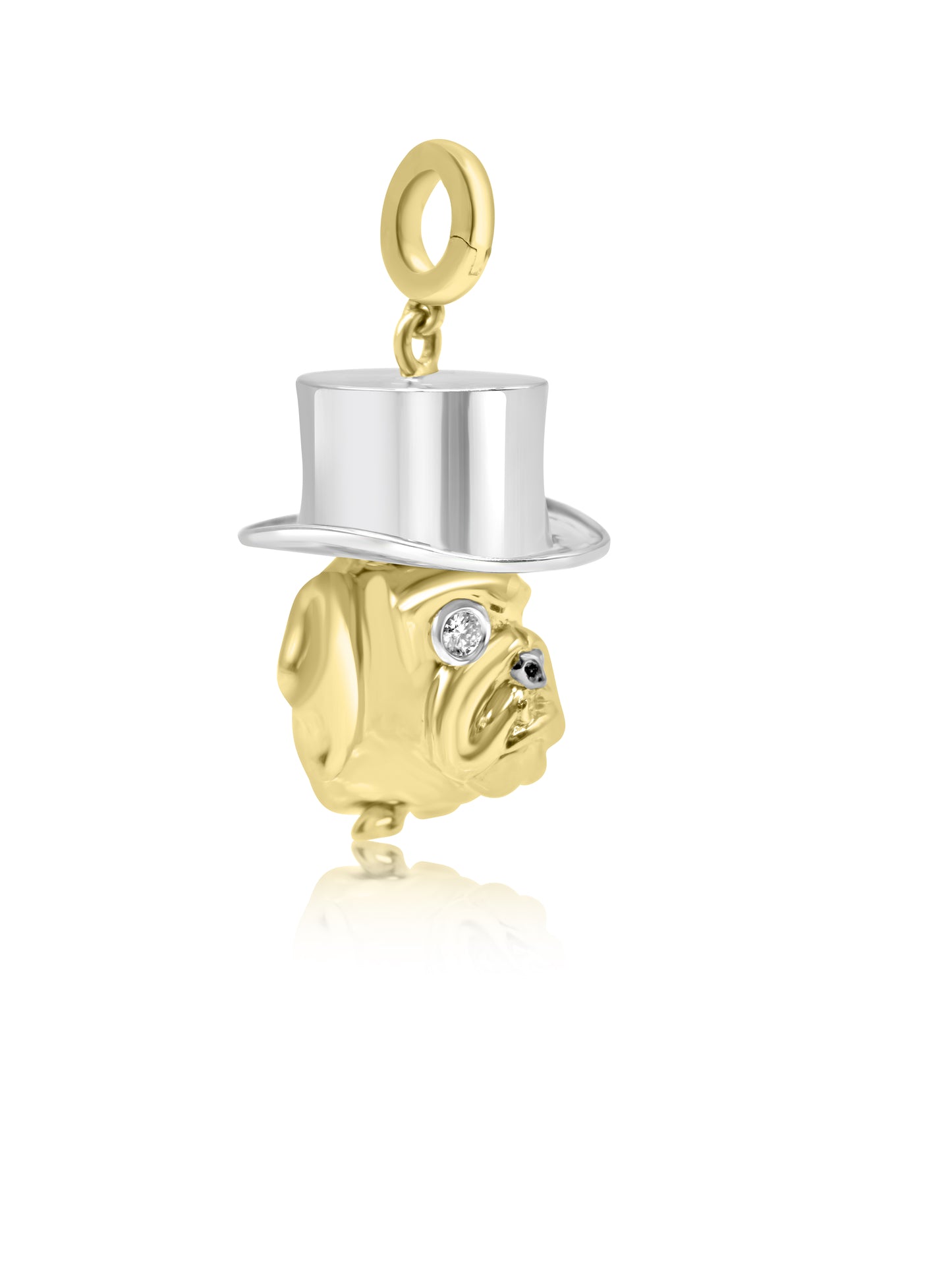 Bulldog with Top Hat Charm