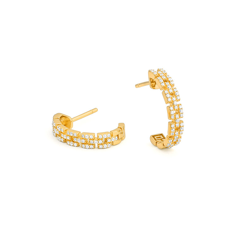 Geometric Design Diamond Earrings