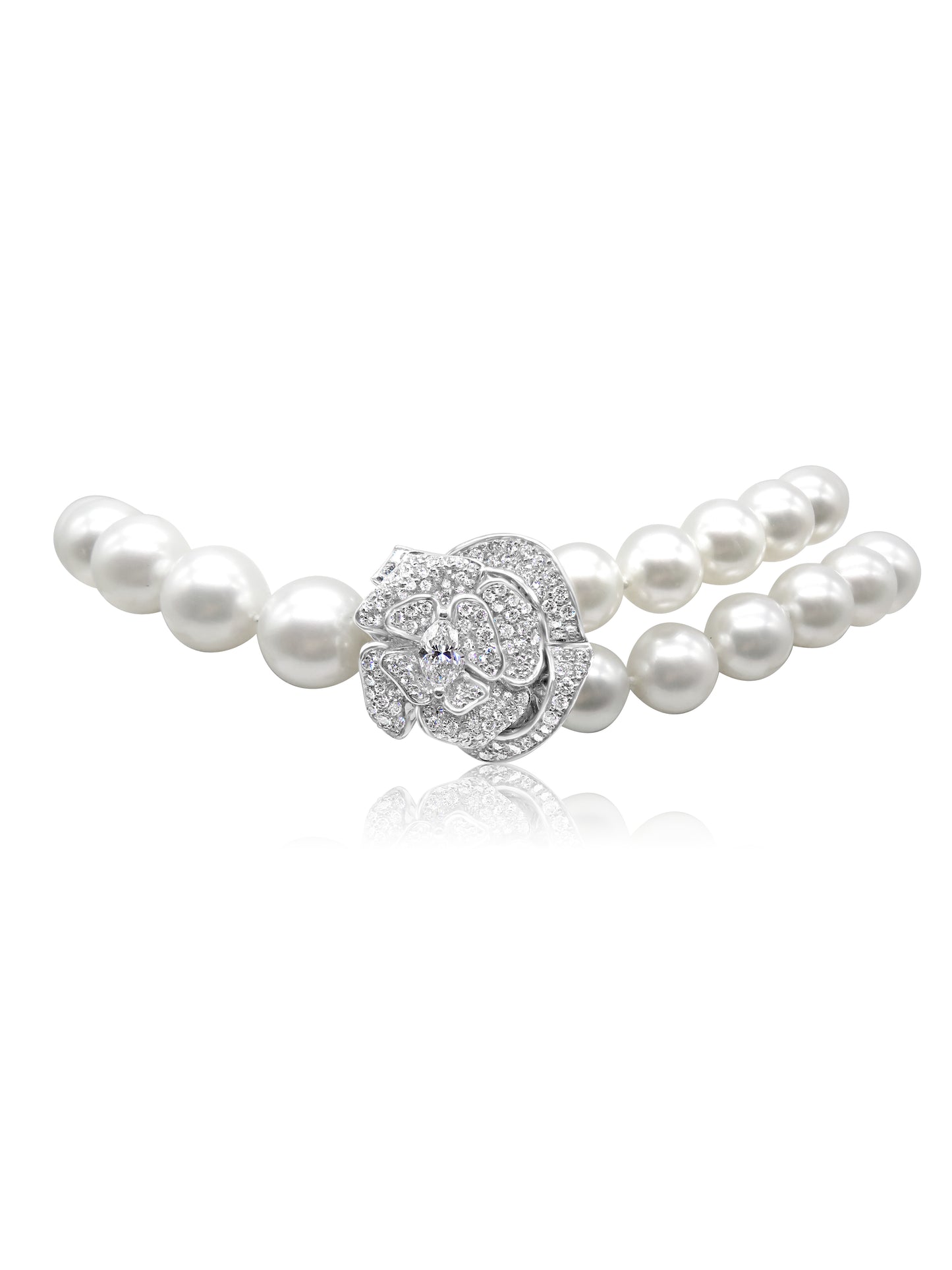 Pearl & Diamond Floral Necklace